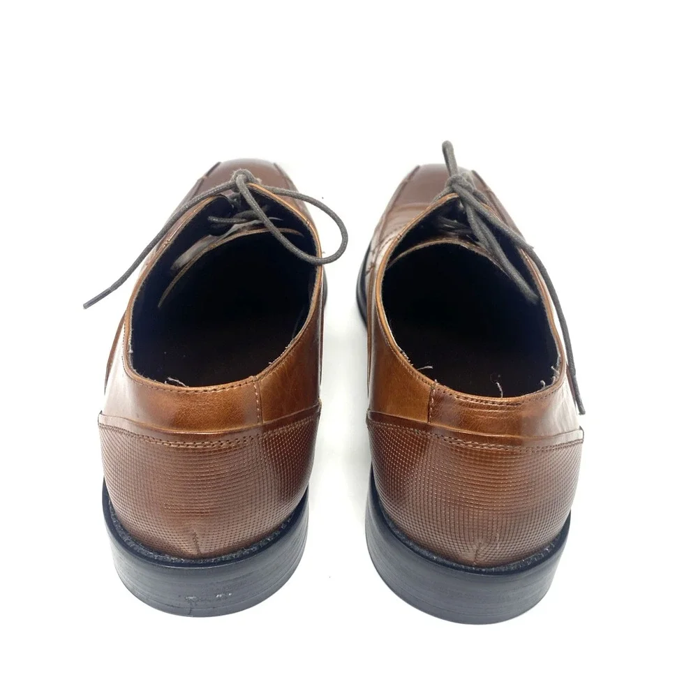 Kenneth Cole Reaction Men Shoes Sz 10 Oxford Witter Lace‎ Up Brown Leather Dress